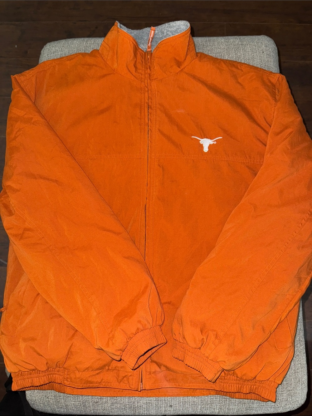 Orange Men's Full-Zip Puffy Jacket